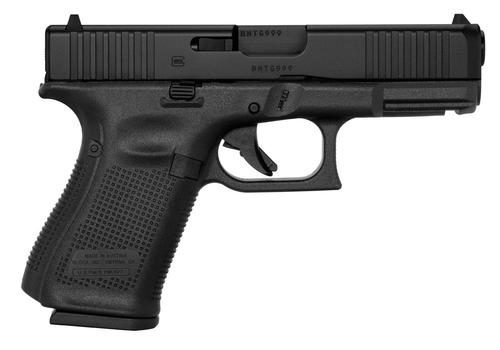 Glock G19 Gen5 Compact DAO Pistol PA195S201, 9mm, 4.02", Interchangeable Backstraps Grips, 10 Rds