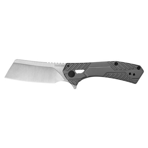 Kershaw Static Folding Knife, Plain Satin Blade, Gray Handle (3445)