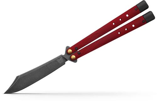 Benchmade Necron Bali-Song Knife w/Clip-Point Straight Edge Blade, Ruby Red G10 Handle (99BK-1)