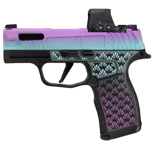 Sig Sauer P365 XL Island Bug Pistol 365X9BXR3RXXISLANDBB, 9mm, 3.1 in, Polymer Grip, Shark Coast Tactical Tropical Finish, Romeo-X, 12Rd