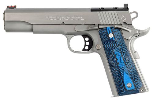 Colt Competition Government Optic Ready Pistol O1072CCSOR, 9mm Luger, 5in, Checkered Blue G10, Stainless Finish, 9 Rds