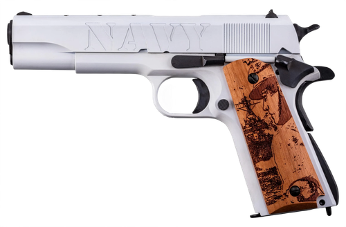 Auto-Ordnance Corp 1911A1 Pistol 1911BKOC16, 45 ACP, 5in, Custom Engraved Hardwood Grips, 7 Rds