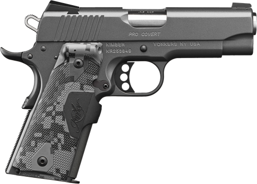Kimber 3000244 Pro Covert Pistol - .45 ACP, 4" Barrel, Aluminum Frame, Charcoal Gray Slide, 7 Rd