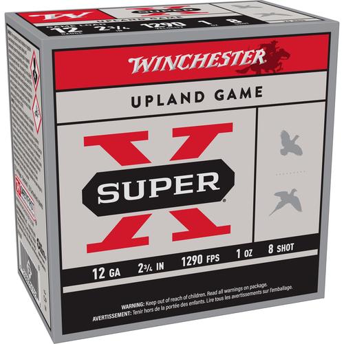 Winchester Super X Game XU128, 12 Gauge, 2-3/4", 1 oz, 1290 fps, #8 Lead Shot, 25 Rds/Bx