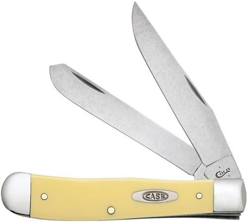 Case Yellow Synthetic Trapper Pocket Knife w/Clip (30114)