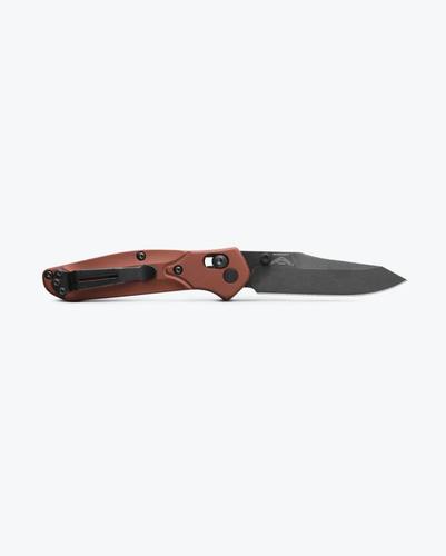 Benchmade Mini Osborne Folding Knife w/DLC Battlewash Reverse Tanto Blade, Burnt Copper Aluminum Handle (945BK-03)