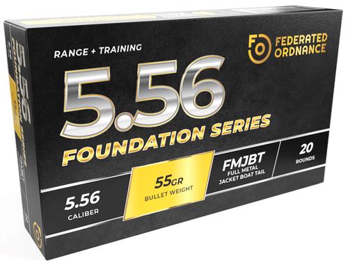 Ammo Inc Rifle Ammunition 556M193NA55FO, 5.56mm, Full Metal Jacket Boat Tail, 55 gr, 3250 fps, 20 Rd/Bx