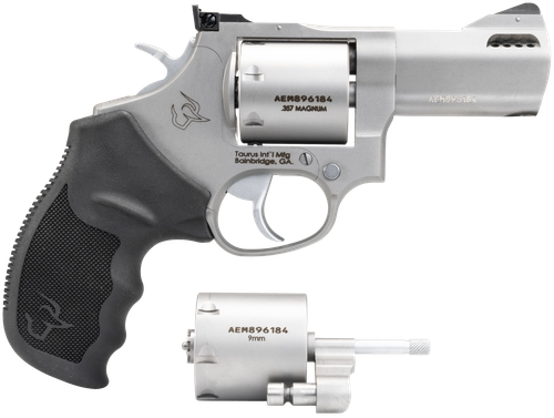 Taurus 692 Revolver 2692039, 38 Special +P/357 Mag/9mm Luger, 3", Black Ribber Grip, Matte Stainless Finish, 7 Rd