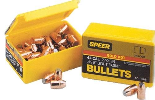 Speer 44 Caliber 240 Grain Gold Dot Soft Point 50/Box (4456), Not Loaded