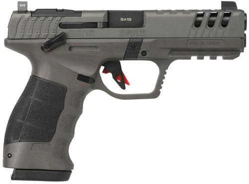 SAR USA SAR9 Gen3 Pistol SAR9G3PT, 9mm Luger, 4.40in, Black Polymer Grips, Platinum Cerakote Finish, 17 Rds