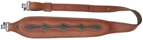 AA&E Leathercraft Leather Rust Glove Cowhide Leather One-Piece Gunsling with Black Leather Inlay, Suede Lining, and Swivels 8503502S280