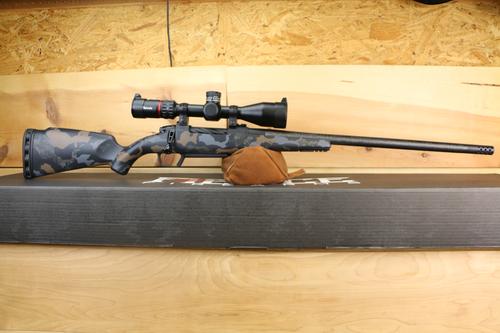 Fierce Carbon Rogue XP Rifle Rifle Package, 7mm PRC, 22", Carbon Bull Barrel, Radial Brake, Custom Chopped Carbon Camo Finish, w/Burris Veracity PH