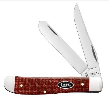 Case KnivesSmooth Dark Red Burlap Micarta® CS Mini Trapper (12271)