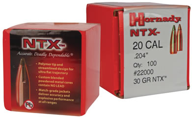 Hornady NTX Lead-Free 22 Cal, .224 Diameter, 35 Grain 100 Per Box (22240), Not Loaded