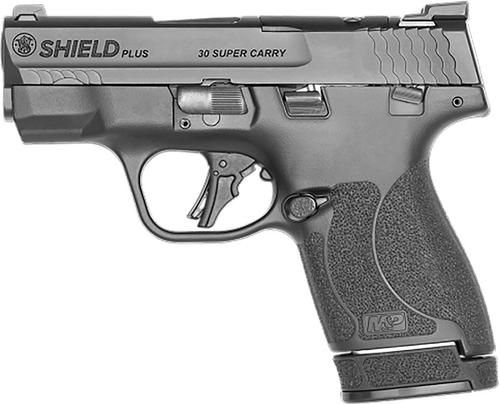 Smith and Wesson M&P Shield Plus Optic Ready 13473, 30 Super Carry, 3.10", Polymer Grips, Black Finish, 13 Rds