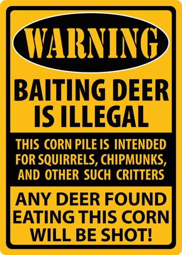 Rivers Edge Products Warning Baiting Deer Tin Sign
