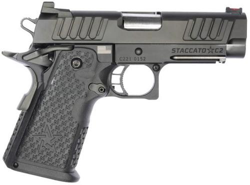 Staccato C2 2011 Pistol 10-1101-000102, 9mm, 3.9" Bull Barrel, Optic Ready (Full Size), DLC Black Finish, 16 Rd