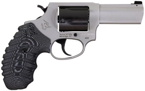 Taurus 605NS Revolver 260535NSVZ, 38 Special +P, 3", Black/Gray VZ Grips, Stainless Steel Finish, 5rd