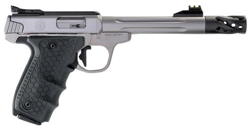 Smith & Wesson SW22 Victory Target Pistol 12078, 22 LR, 6", Black Tandemkross HiveGrip, Satin Stainless Finish, 10 Rds