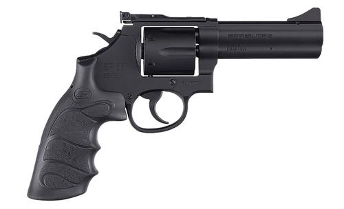 SAR USA SAR SR Revolver SARSR38BL4, 38 Special, 4in, Cylinder & Frame w/Black Finger Groove Grips, Steel Frame Finish, 6 Rds