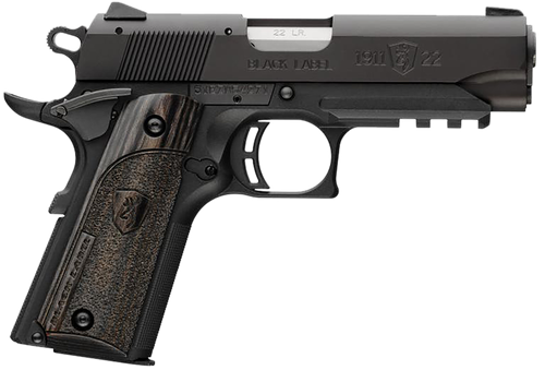 Browning Compact 1911-22 A1 Pistol w/ Rail 051817490, 22 LR, 3-5/8", Black Laminated Grips, Black Finish, 10 Rd