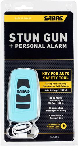 Sabre 3-in-1 Stun Gun Safety Tool, Teal (S-1013-TQ), 115 dB Alarm, 70 Lumen LED Flashlight