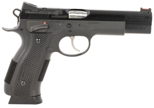 CZ-USA A01-SD Custom Semi Auto Pistol 91732, 9mm Luger, 4.93", Black Checkered Polymer Grips, Black Finish, 19 Rds