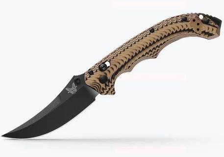 Benchmade Mini Bedlam Folding Knife w/Black Stainless Steel Scimitar Blade