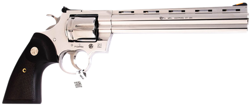 Colt Python Revolver PYTHON-SP8WTS, 357 Magnum, 8", Walnut Grips, Stainless Steel Finish, 6 Rds
