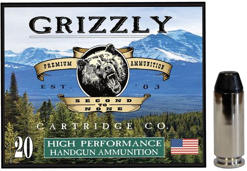 Grizzly Ammunition High Performance Pistol Ammunition GC10M10, 10mm Auto, Full Metal Jacket Flat Point, 220  GR, 1200  fps, 20 Rd/bx