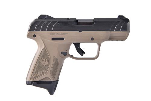 Ruger Security-9 Compact Pistol 3847, 9mm, 3.42in, FDE Cerakote Grips, 10 Rds