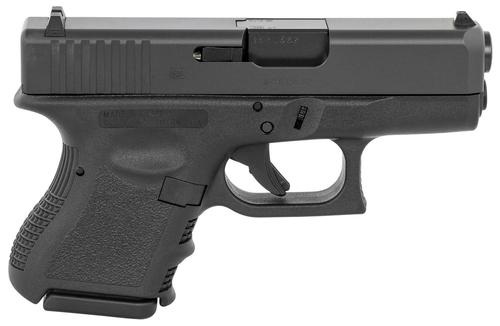 Glock G26 Gen3 Subcompact Pistol G26AUT, 9mm Luger, 3.43", Finger Grooved Textured Grips, Black Finish, 10 Rds