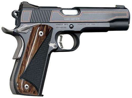 Kimber 3000299 Classic Carry Elite - .45 ACP, 5 in Barrel, Amb. Safety, Gun Metal & Rose Gold Finish, Wood Grips, 8 Rd