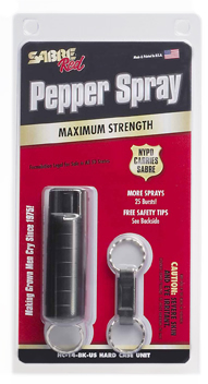 Security Equipment .5 oz Pepper Spray w/Hard Case/Belt Clip/25 Foot Range HC14BKUS