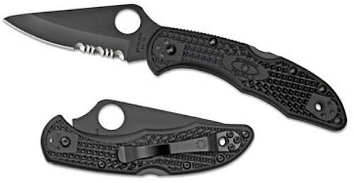 Spyderco Delica Folder Knife 2.88" VG-10 Black Blade Nylon Black Handle (C11PSBBK)