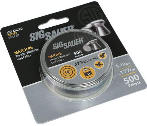 Sig Sauer Match Lead Pellets, .177 Caliber, 500 Rds/Pack (AIRAMMOMATCHPB177500)