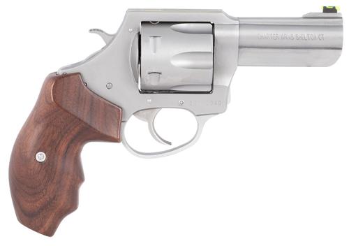 Charter Arms Professional V Revolver 73526, 357 Mag, 3", Wood Grip, Stainless Finish, 6 Rd