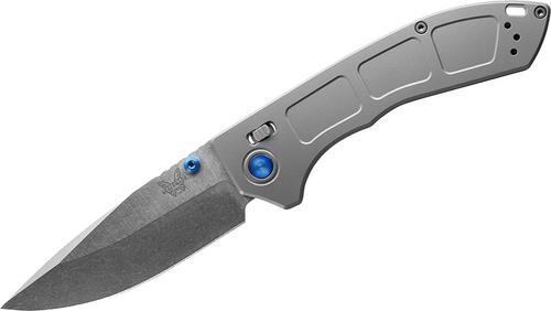 Benchmade 748 Narrows Folding Knife w/Satin Stainless Steel Drop-Point Plain Edge Blade, Titanium Handle (748)