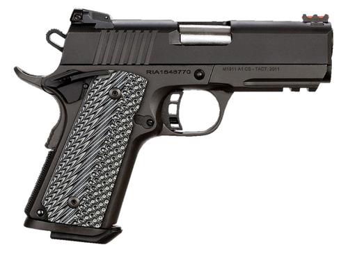 Rock Island Tac Ultra CS SAO Pistol 51470, 45 ACP, 3.62", Gray G10 Grips, Black Parkerized Finish, 7 Rds