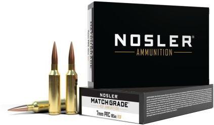 Nosler RDF Match Grade Rifle Ammunition, 7mm PRC, RDF, 185 gr, 2875 fps, 20 Rd/Bx