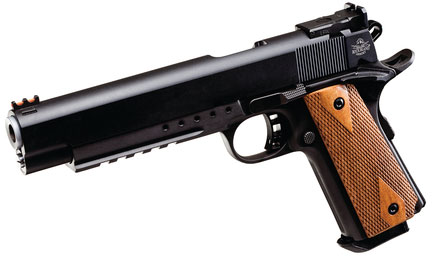 Rock Island Armory M1911-A1 Pro Match Ultra 52008, 10mm, 6", Wood Grips, Parkerized Finish, 8 Rds