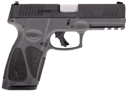 Taurus G3 Full Size Pistol 1G3B941G, 9mm, 4", Gray Polymer Grips, Black Tenifer Slide, 17 Rds