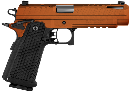 LIVE FREE ARMORY Apollo 11 Optic Ready Pistol LFAPF01204IC, 9mm Luger, 4.90in, Aggressive Texture, Elite Copper FX Cerakote Finish, 17 Rds