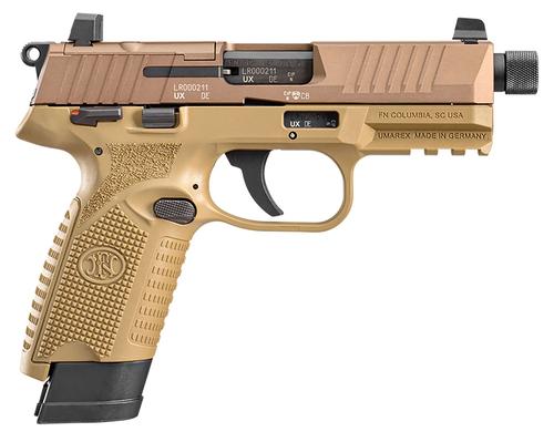 FN Herstal 502 Tactical Optic Ready Pistol 66101009, 22 LR, 4.60in, FDE Textured Polymer Grips, Flat Dark Earth Finish, 10 Rds