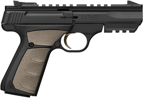 Browning Buck Mark Black Label URX Pistol 051601490, 22 LR, 5.50in, FDE UFX Overmolded Grips, Matte Black Finish, 10 Rds