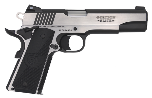Colt Combat Elite Pistol O1070CE, 45 Automatic Colt Pistol ACP, 5", Black G10 Grips, Two Tone PVD Finish, 8 Rd