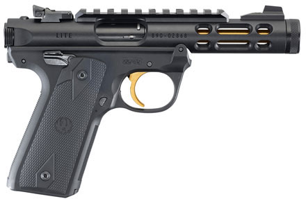 Ruger Mark IV 22/45 Lite Rimfire Pistol 43927, 22 LR, 4.4" Threaded, Black Polymer Grip, Black Anodized Finish, 10 Rd