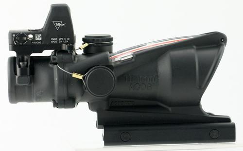 Trijicon ACOG Rifle Scope 100550, 4x, 32mm Obj, Black, Dual Illuminated Crosshair 223 Ballistic Red Reticle