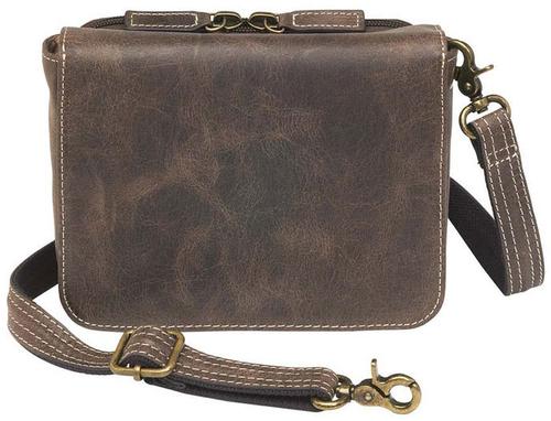 Gun Tote'n Mamas Distressed Buffalo Leather Cross Body Organizer Brown (GTM-CZY15) Fits Small Pistols & Revolvers, Ambidextrous Hand