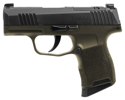 Sigarms P365 Fortunate Son Optic Ready Pistol, 9mm, 3.10in, Polymer Grips, OD Green Cerakote Finish, 10 Rds